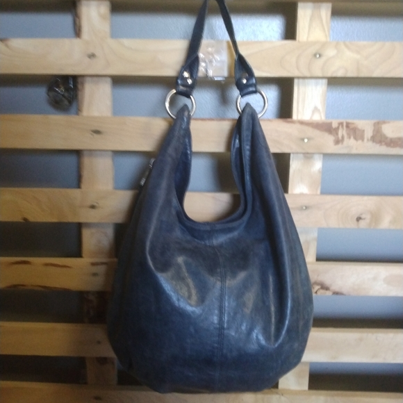 HOBO Handbags - The original Hobo Navy blue glazed leather in EUC
